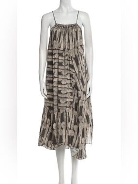 Rachel comey 100% linen dress gray measuring tape pattern size 0/XS